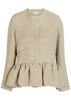 Liberowe Peplum-hem Linen Jacket Beige