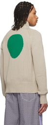 Edward Cuming Beige Chakra Knit Track Jacket