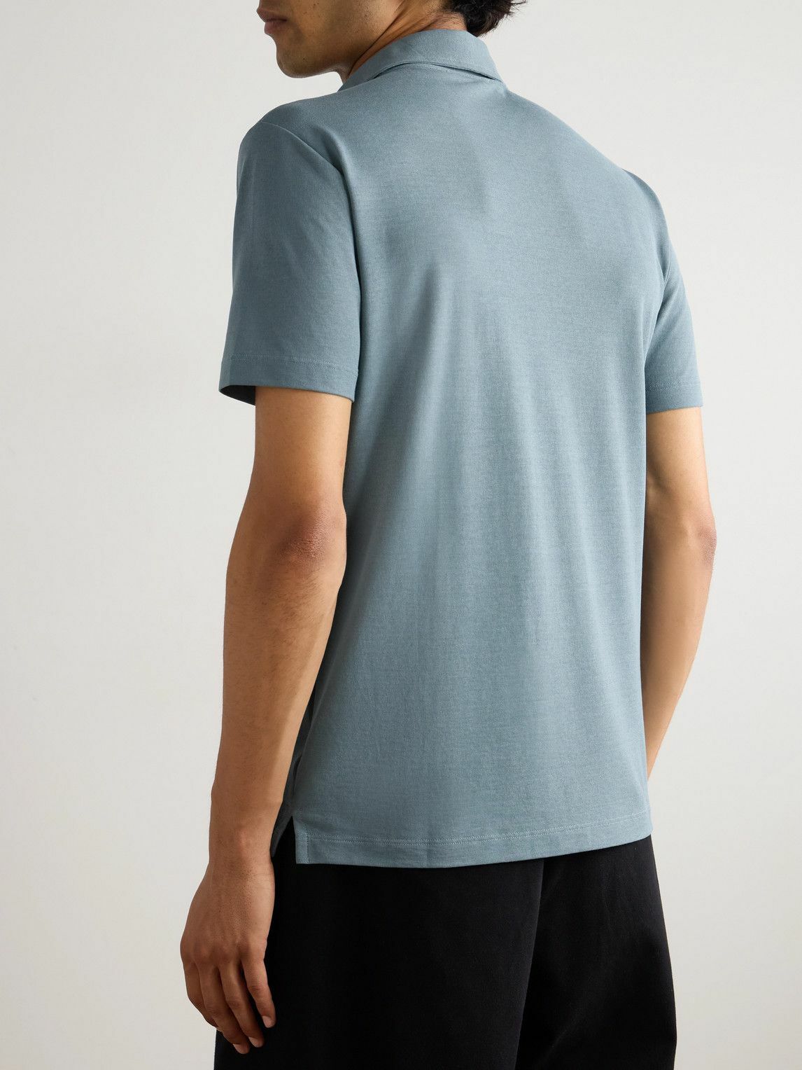 Incotex - Zanone Slim-Fit IceCotton Polo Shirt - Blue
