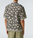 Commas Printed cotton and silk bowling shirt
