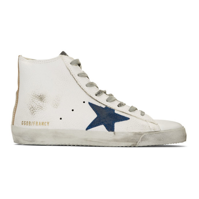 Photo: Golden Goose White and Gold Francy Sneakers