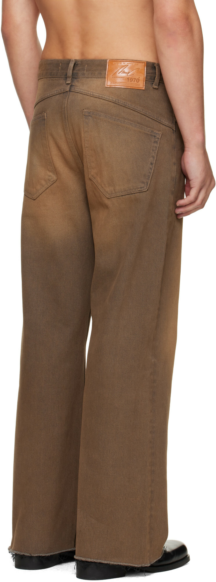 MMIC Brown Rocker Flare Jeans