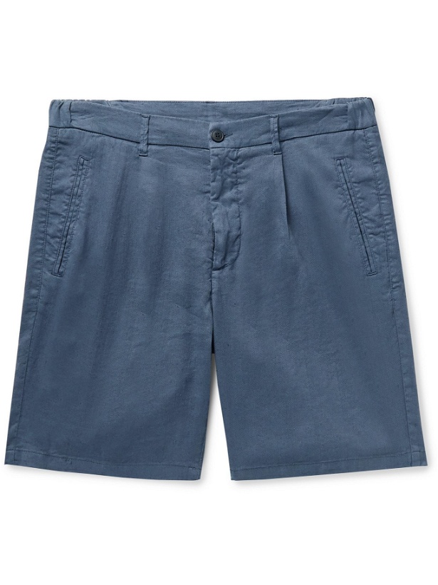 Photo: ALTEA - Slub Linen-Blend Shorts - Blue - XL
