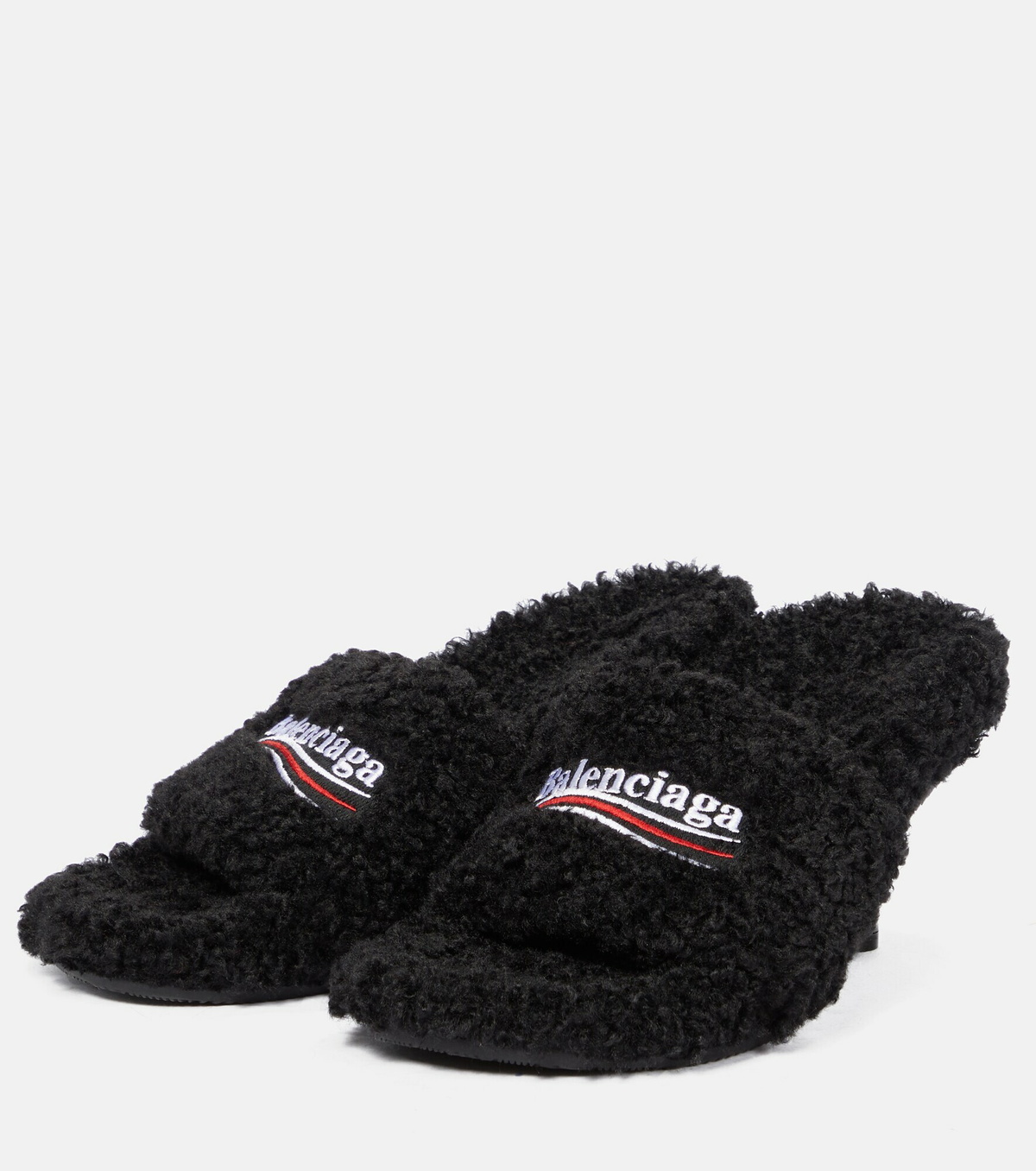 Balenciaga - Furry 80 faux shearling sandals Balenciaga