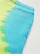 The Elder Statesman - Rainbow Void Tie-Dyed Cotton and Cashmere-Blend Jersey Drawstring Shorts - Blue