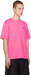 Palm Angels Pink Embroidered T-Shirt