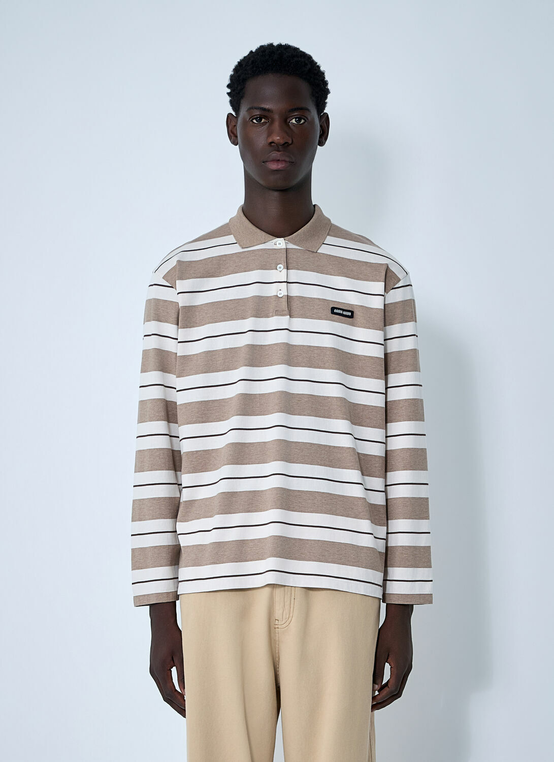Miu Miu Striped Polo Shirt