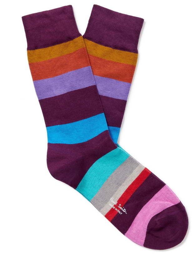 Photo: Paul Smith - Usher Striped Organic Cotton-Blend Socks