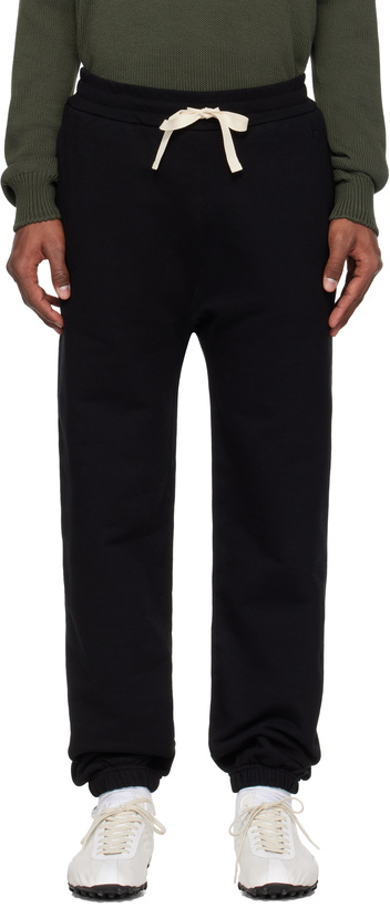 Photo: Jil Sander Black Embroidered Logo Sweatpants