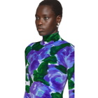 Richard Quinn Blue Floral Turtleneck