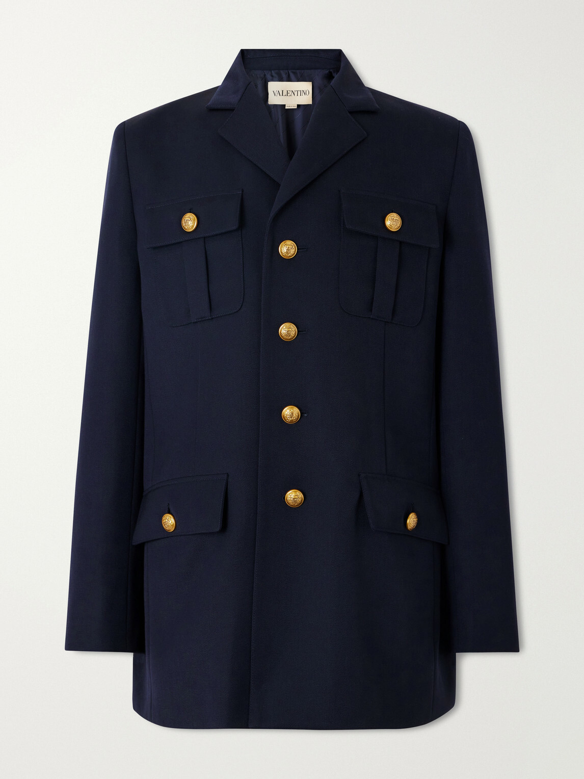 Valentino Garavani - Sahariana Embellished Virgin Wool Jacket - Blue