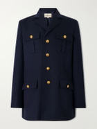 Valentino Garavani - Sahariana Embellished Virgin Wool Jacket - Blue