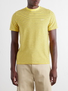 LOEWE - Logo-Embroidered Striped Cotton-Blend Terry T-Shirt - Yellow