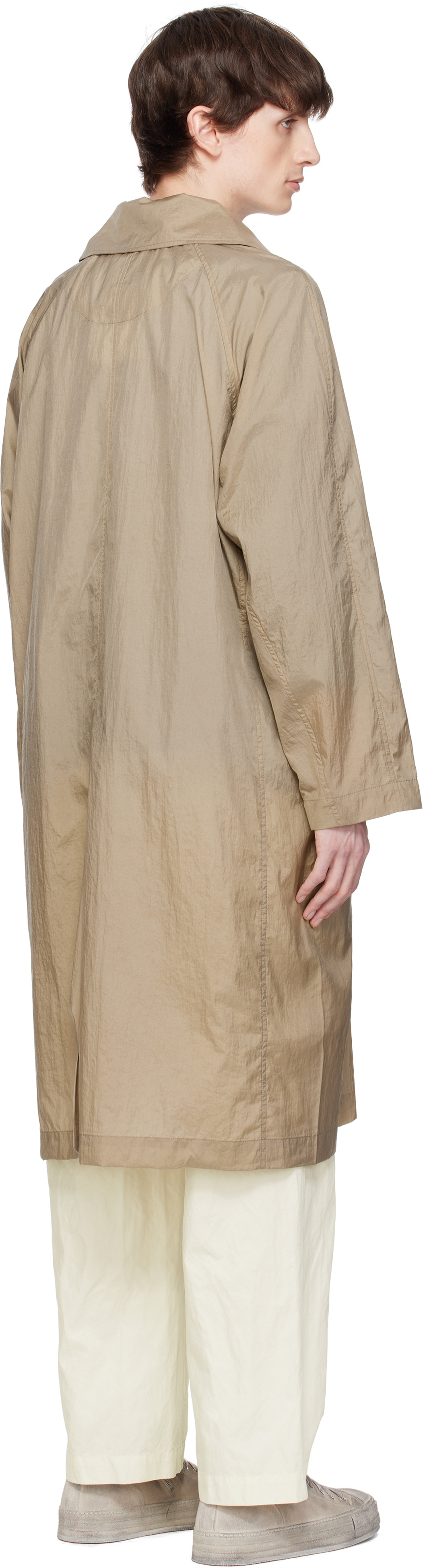 DOCUMENT Khaki Light Weight Nylon Water Proof Packable Coat