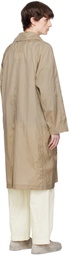 DOCUMENT Khaki Light Weight Nylon Water Proof Packable Coat