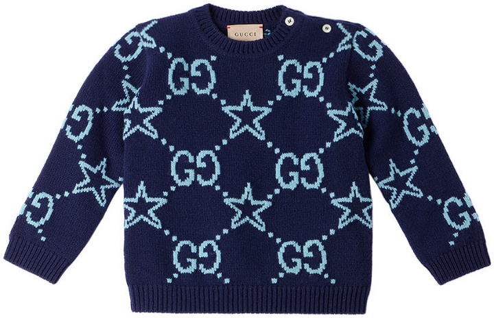 Photo: Gucci Baby Navy GG Stars Sweater