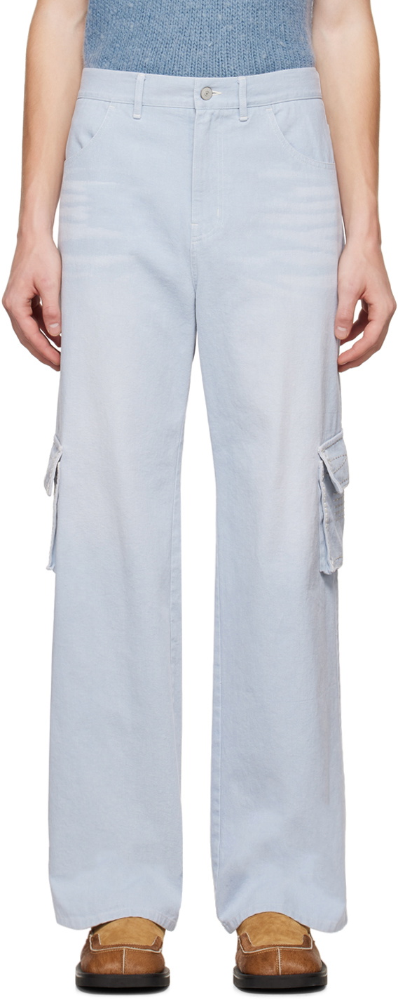 TheOpen Product SSENSE Exclusive Blue Western Denim Cargo Pants