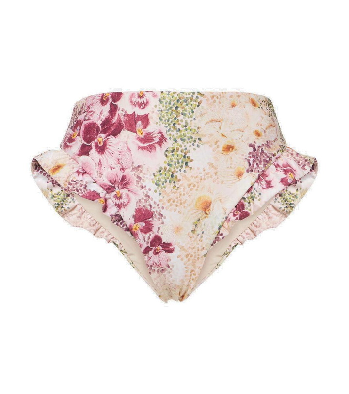 Photo: Agua by Agua Bendita Jengibre ruffled floral high-rise bikini bottoms