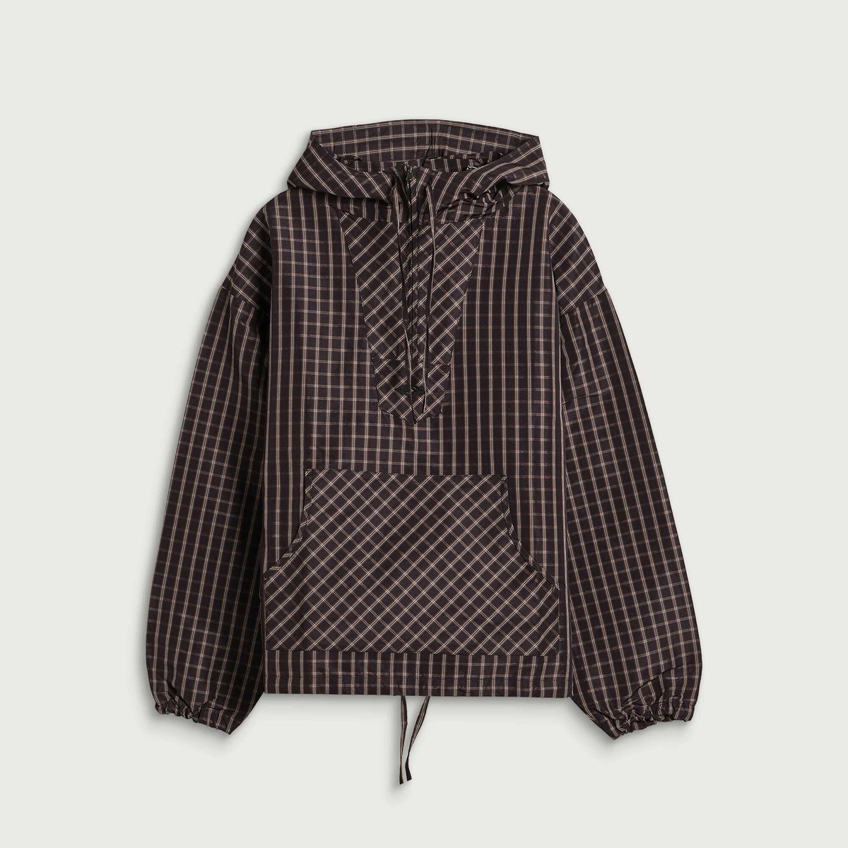 Umbro by Slam Jam Men's Check Masked Anorak in Burgundy