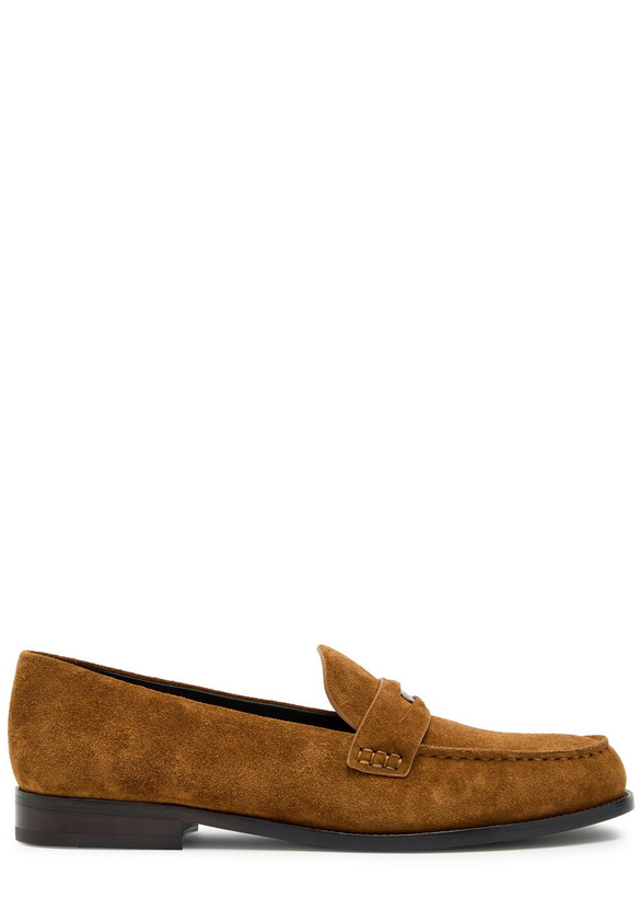 Photo: Tory Burch Classic Penny Suede Loafers Beige