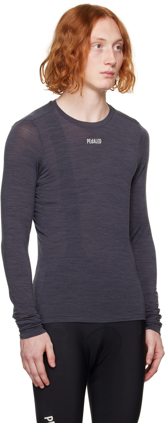 PEdALED Navy Crewneck Long Sleeve T-Shirt