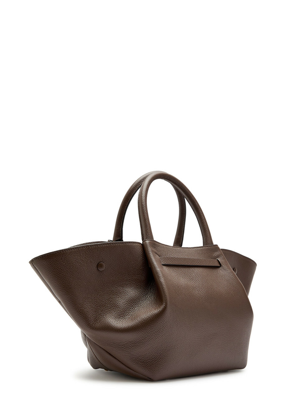 Demellier The New York Midi Grained Leather Tote - Dark Brown - One Size