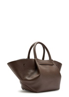 Demellier The New York Midi Grained Leather Tote - Dark Brown - One Size