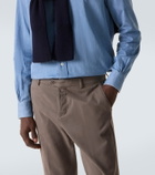 Kiton Cotton and cashmere slim chinos