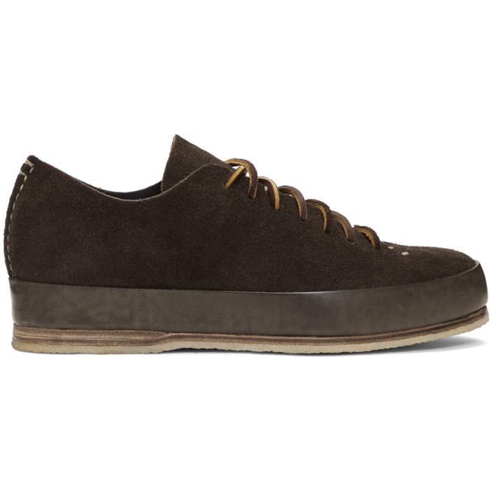 Photo: Feit Brown Suede Hand Sewn Low Sneakers 