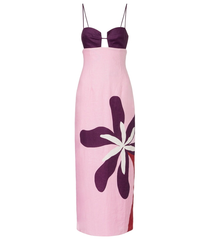 Photo: Cala de la Cruz Firenze floral linen midi dress