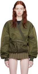 Pushbutton Khaki Hipsack Bomber Jacket