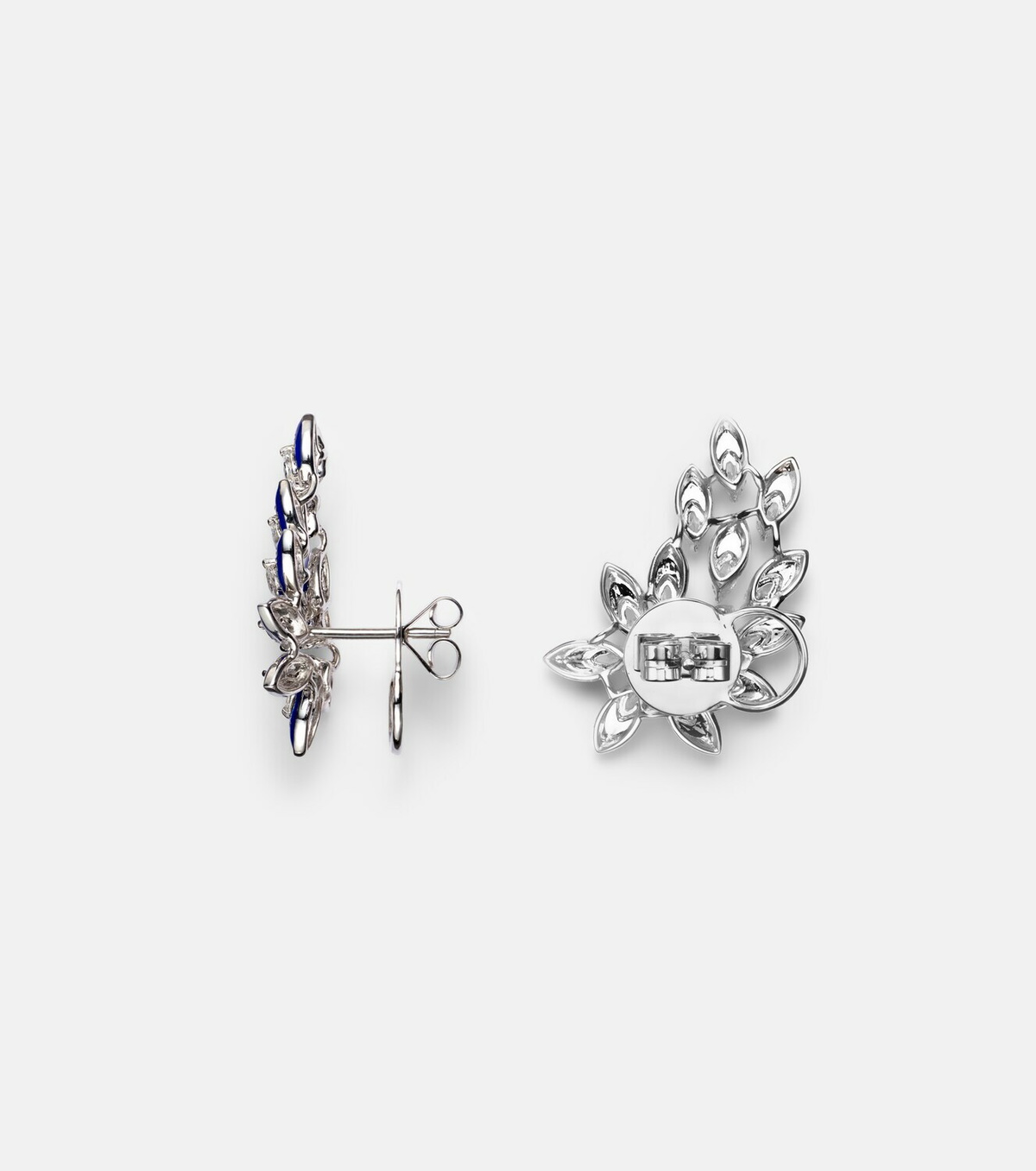 Kamyen Petal 18kt white gold earrings with diamonds