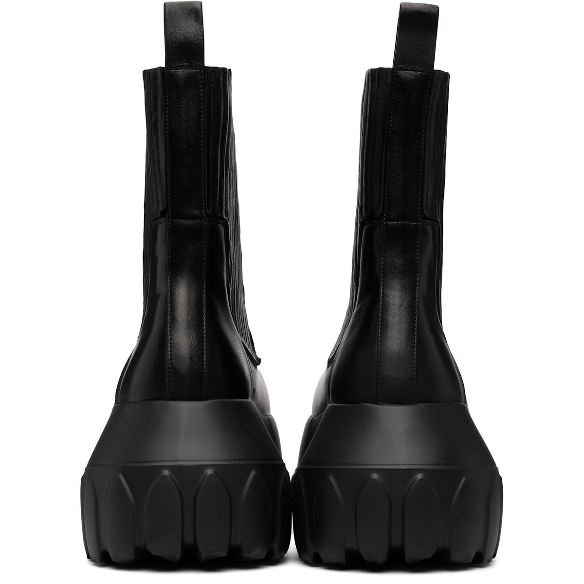 Rick Owens Black Tower Beatle Mega Tractor Chelsea Boots