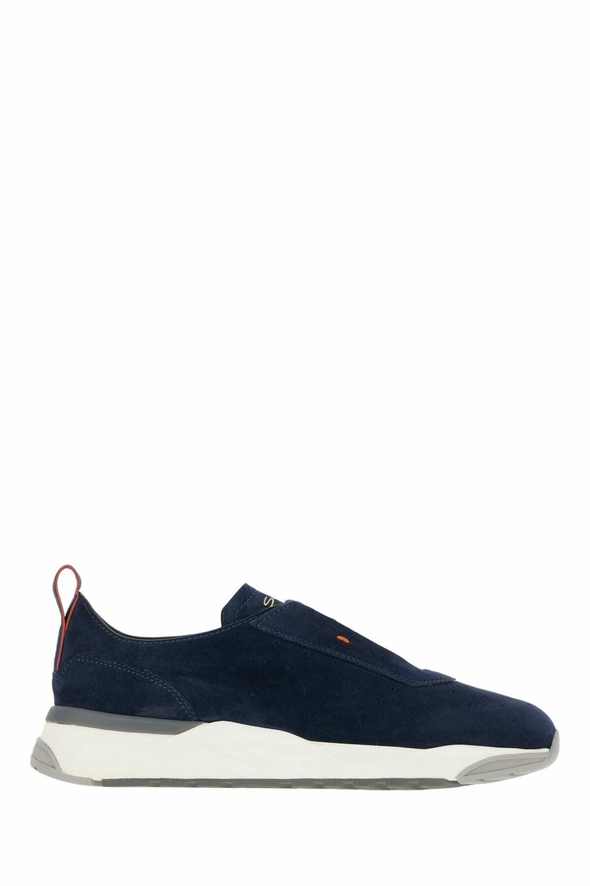 Santoni Navy Blue Suede Sneakers