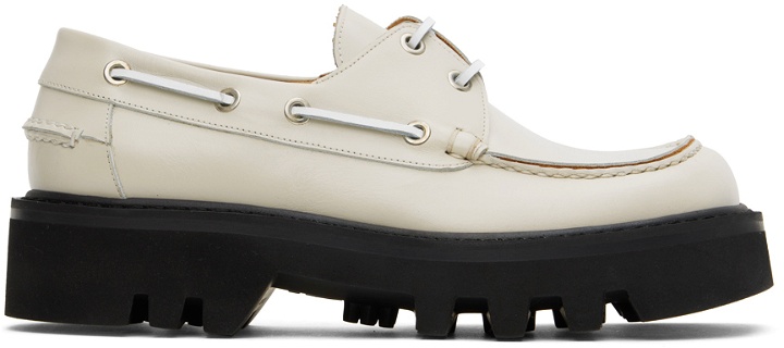 Photo: Dries Van Noten Gray Leather Boat Shoes