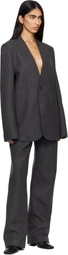 MARIE ADAM-LEENAERDT Gray Base Classic Single Breast Blazer