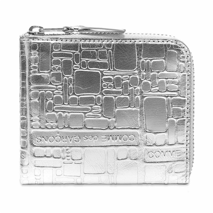 Photo: Comme des Garçons SA3100EG Embossed Logo Wallet in Silver
