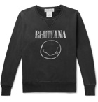 Remi Relief - Distressed Printed Loopback Cotton-Jersey Sweatshirt - Black