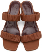 Staud Brown Frankie Ruched Sandals