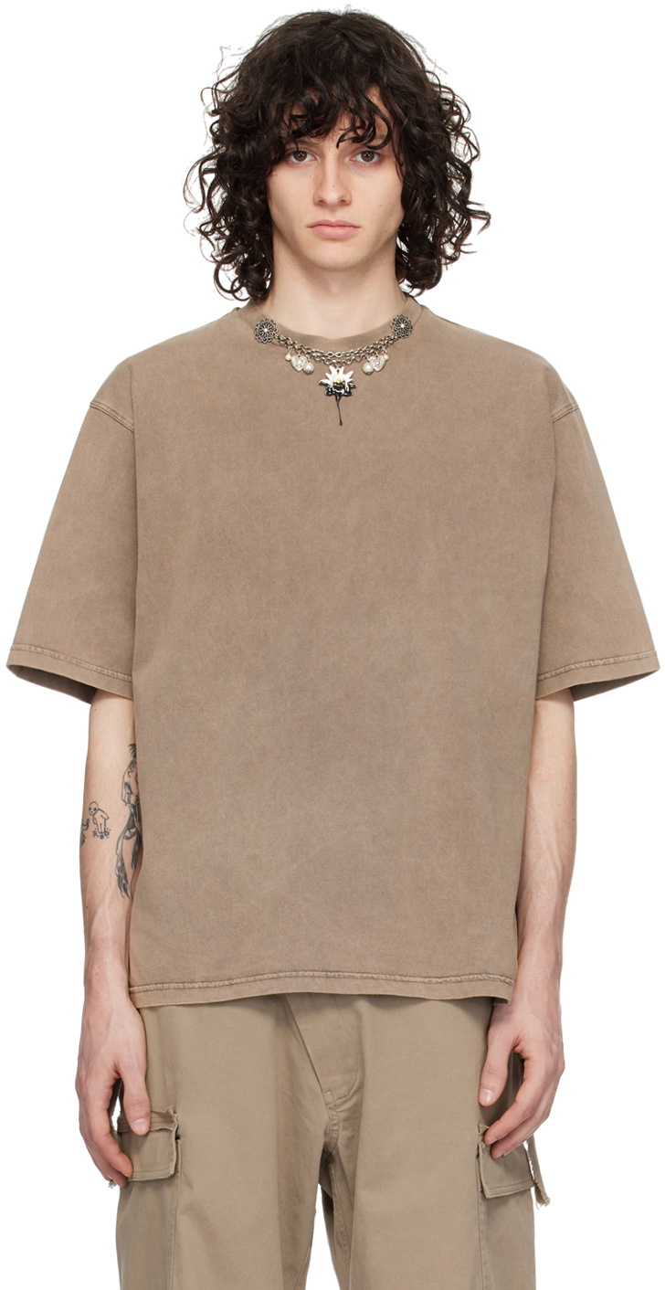 Tシャツ・カットソー [Ottolinger] Women Charmed Top Light Brown Ottolinger Brown Charm T-Shirt Ottolinger
