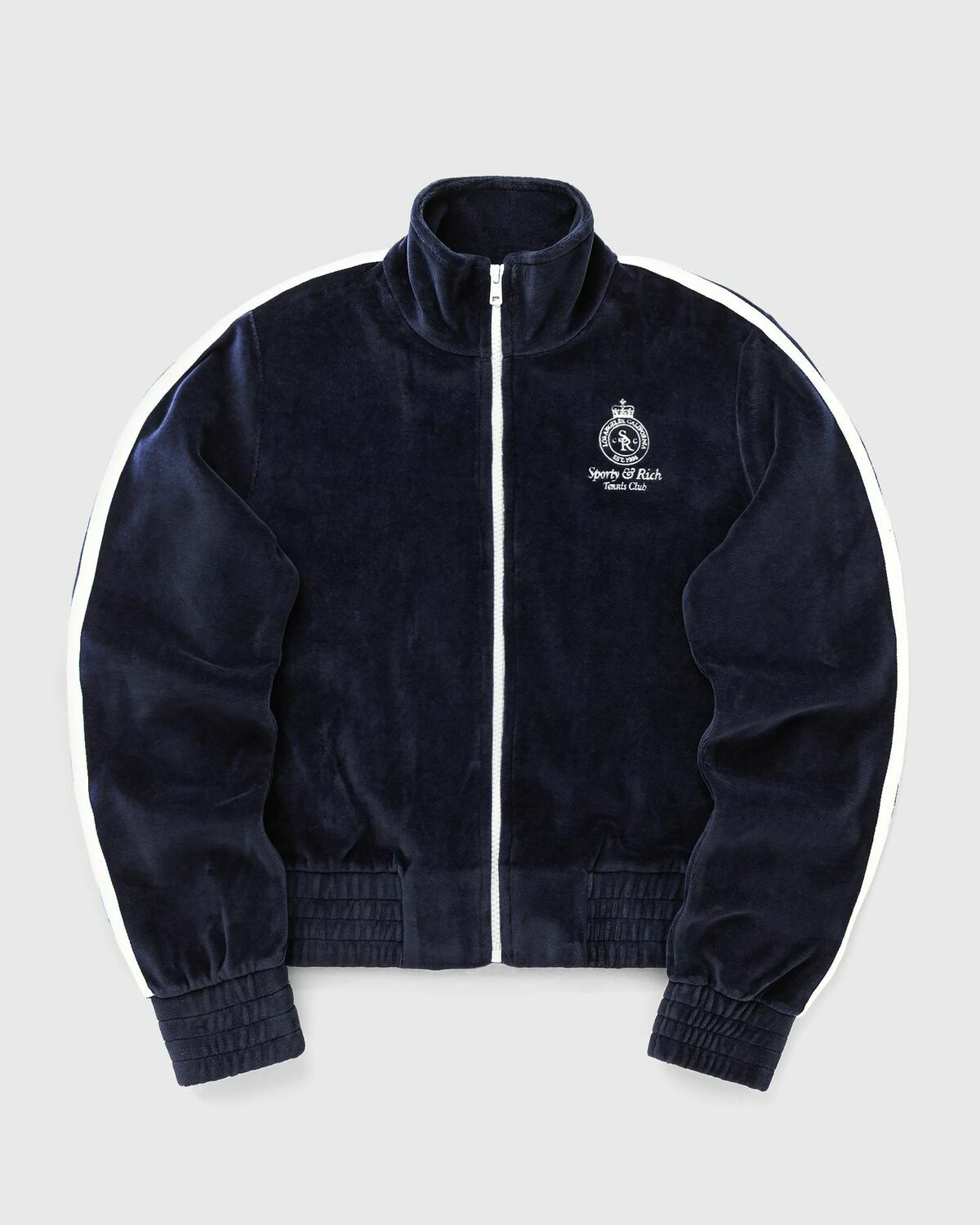 Sporty & Rich Crown Tennis Elio Velour Track Jacket Blue Women