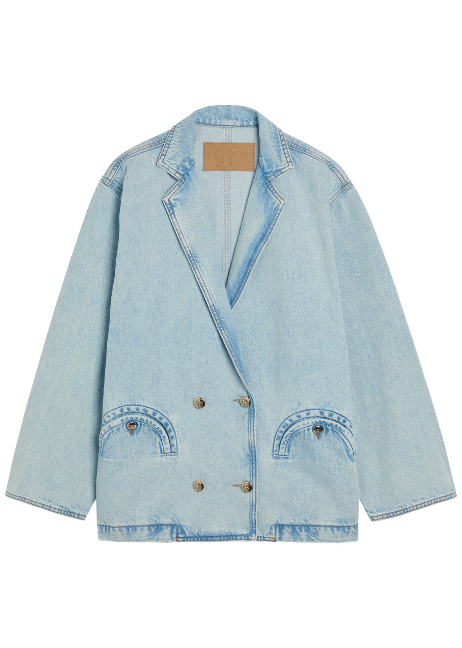 Blaze Milano Cory Double-breasted Denim Jacket Light Blue