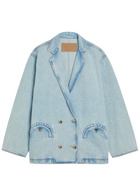Blaze Milano Cory Double-breasted Denim Jacket Light Blue