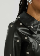 A.W.A.K.E Mode Stud-embellished Faux Leather Coat Black