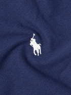 Polo Ralph Lauren - Wimbledon Appliquéd Logo-Embroidered Cotton-Piqué Half-Zip Sweater - Blue