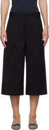 MSGM Black Cotton Bermuda Shorts
