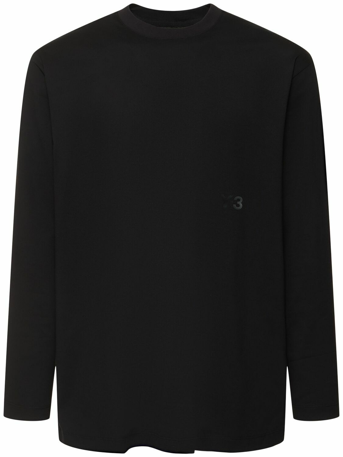 トップス Y-3 3 STRIPE PACKABLE LONG SLEEVE TEE M Y-3 Men's 3 Stripe Long sleeve T-shirt in Black/Off White Y-3