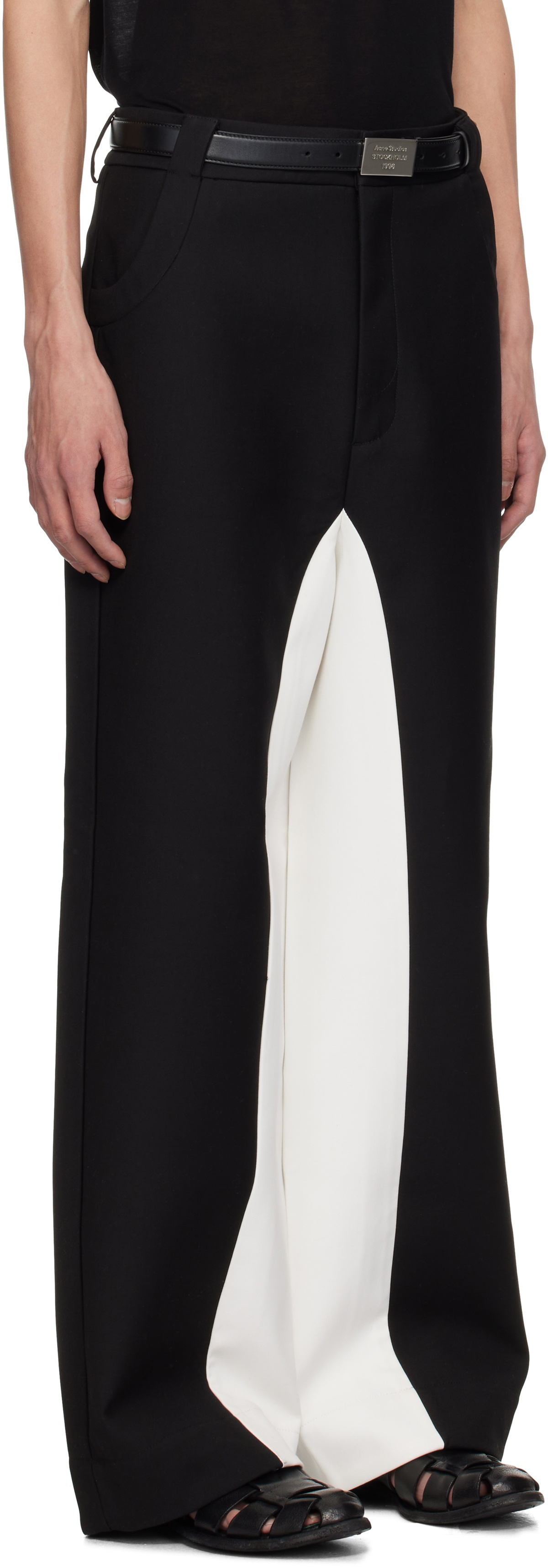 Fax Copy Express Black & White Stitched Suit Trousers