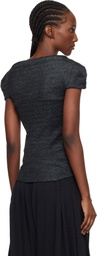 Kiko Kostadinov Gray Compass Jersey Blouse