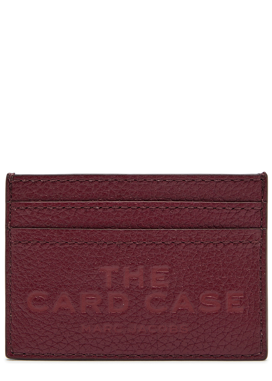 Marc Jacobs The Card Case Grained Leather Card Holder - Burgundy - One Size